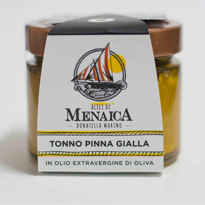 Filetti di Tonno Pinna Gialla in olio extravergine di oliva 250 gr, prodotto artigianale, vendita online a prezzi competitivi su www.finetaste.it